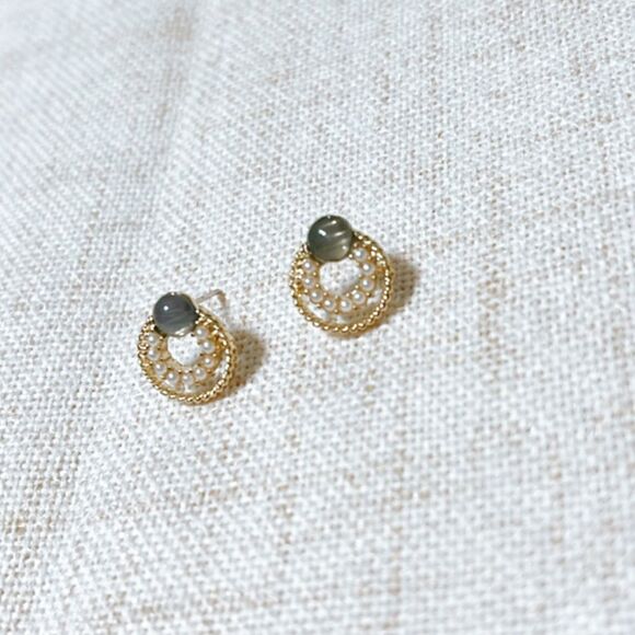 Pearl decor stud earrings N178 - Picture 6 of 6